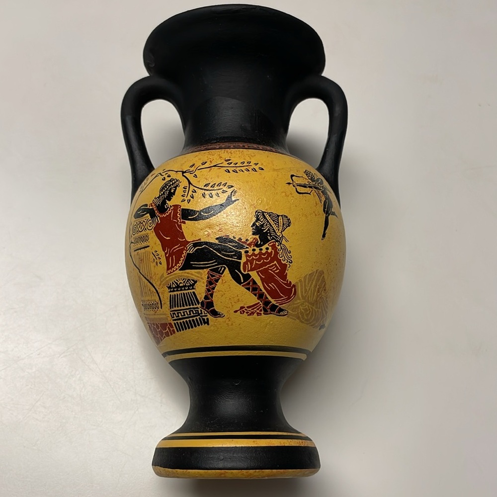 Black and Yellow Decorative Vase from Greece